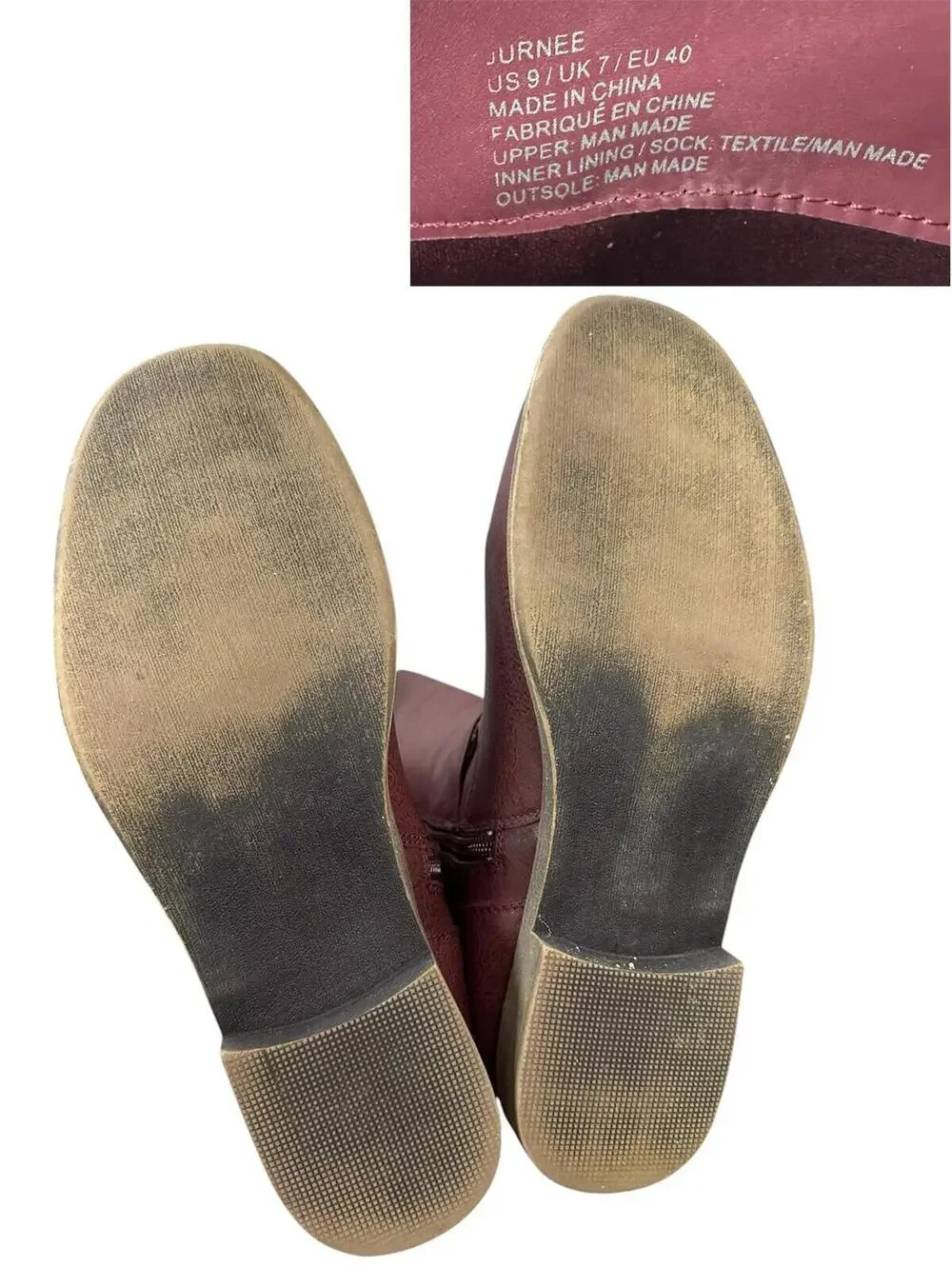 Burgundy Tall Buckle Riding Boots